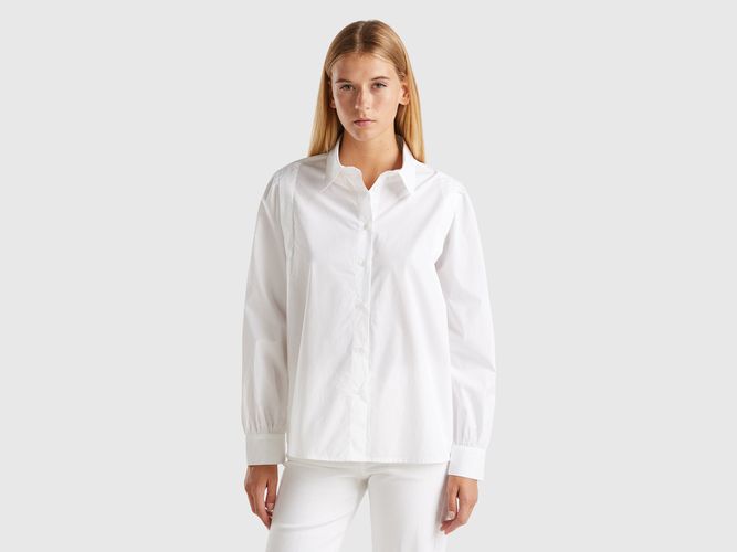 Benetton, Chemise Légère En Pur Coton, taille L, Blanc - United Colors of Benetton - Modalova