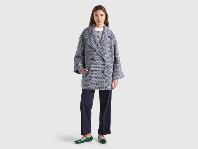 Benetton, Manteau Oversize À Double Boutonnage, taille M, Bleu Foncé - United Colors of Benetton - Modalova