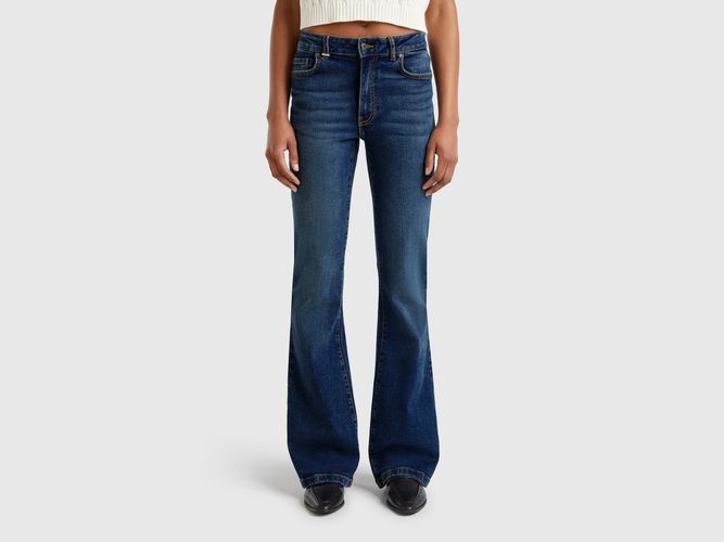 Benetton, Jean Évasé En Coton Mélangé, taille 25, Bleu Foncé - United Colors of Benetton - Modalova