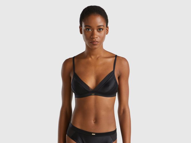 Benetton, Soutien-gorge Triangle En Tissu Satiné, taille 90, Noir - United Colors of Benetton - Modalova