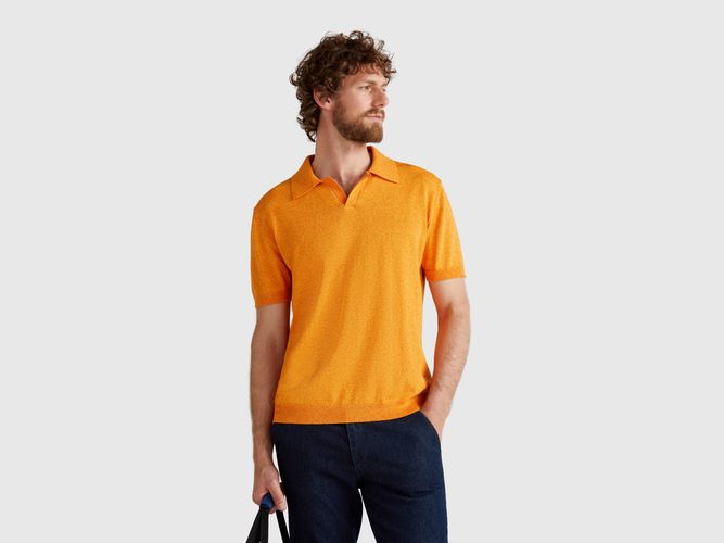 Benetton, Polo À Manches Courtes En Coton Mélangé, taille XXL, - United Colors of Benetton - Modalova