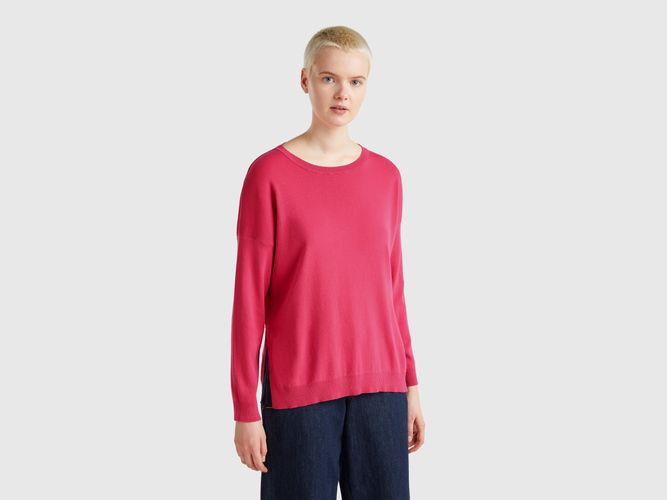 Benetton, Pull Over-fit En Coton, taille L, Fraise - United Colors of Benetton - Modalova