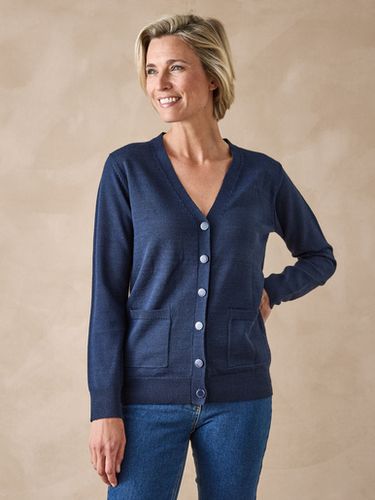 Gilet encolure V 50% laine mérinos - Daxon - Modalova