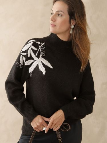 Pull brodé col montant - Daxon - Modalova