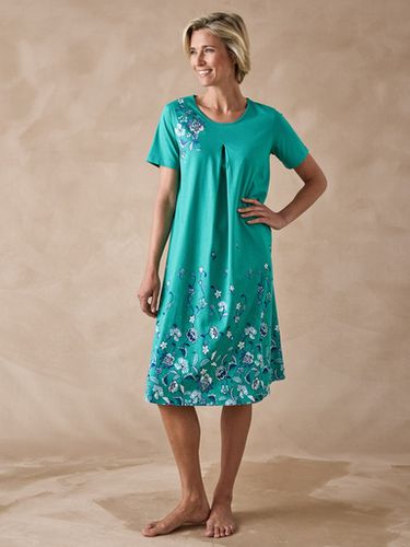Chemise de nuit manches courtes coton - Daxon - Modalova