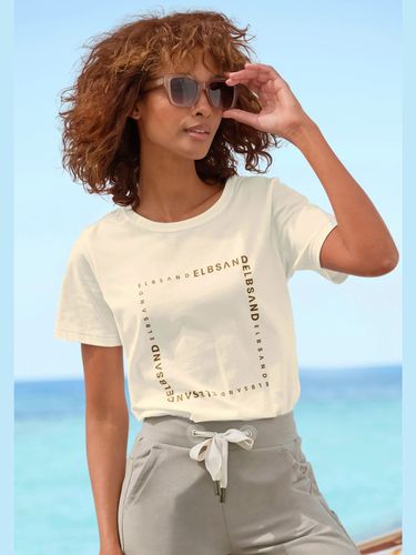 T-shirt encolure ronde avec bords côtes - Elbsand - Modalova
