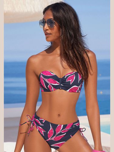 Haut de bikini bandeau à armatures imprimé, effet de couleur différent pour chaque pièce - LASCANA - Modalova