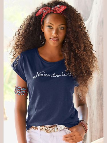 T-shirt imprimé « never too late » tendance devant - Beachtime - Modalova