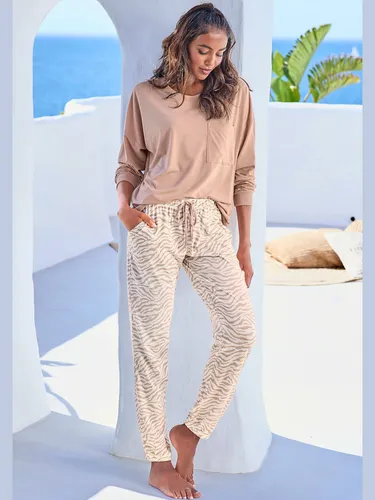 Pantalon de nuit pantalon de pyjama avec poches fendues - - LASCANA - Modalova