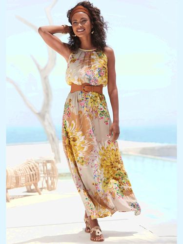 Robe longue encolure américaine - - LASCANA - Modalova