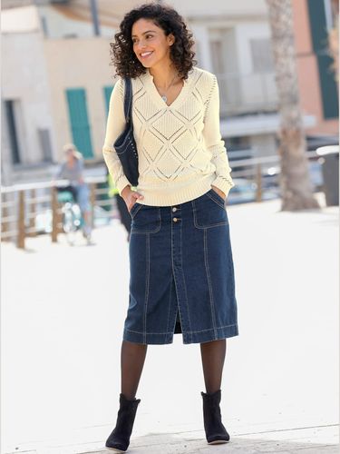 Pull ajouré 49% coton - écru - Helline - Modalova