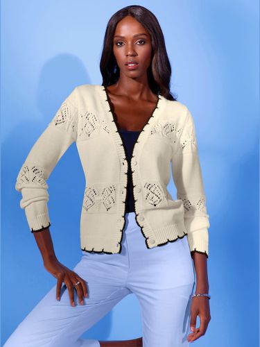 Veste en tricot avec motif ajouré - Creation L - Modalova