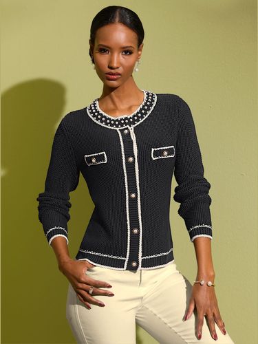 Veste en tricot fin 50% coton - - Creation L - Modalova