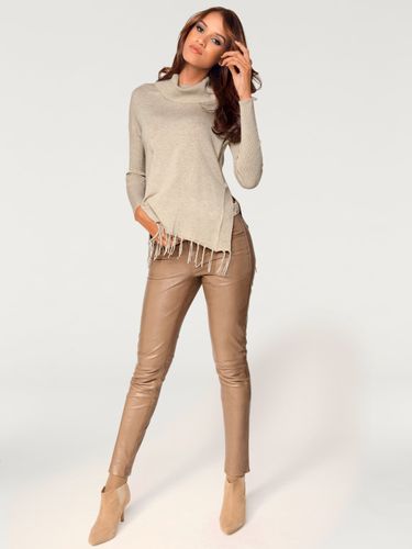 Pull à col roulé style poncho tendance avec franges - Rick Cardona - Modalova