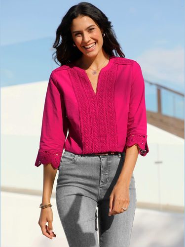 Chemisier 50% coton - fuchsia - Helline - Modalova