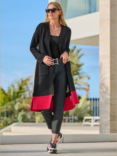 Veste longue en tricot motif color block tendance - - Rick Cardona - Modalova