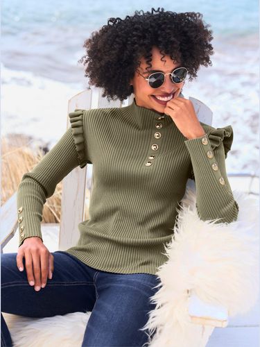 Pull à col montant boutons décoratifs - Linea Tesini - Modalova