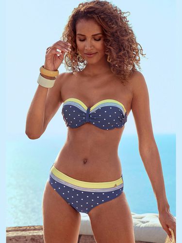 Haut de bikini bandeau à armatures imprimé à pois et rayures - - LASCANA - Modalova