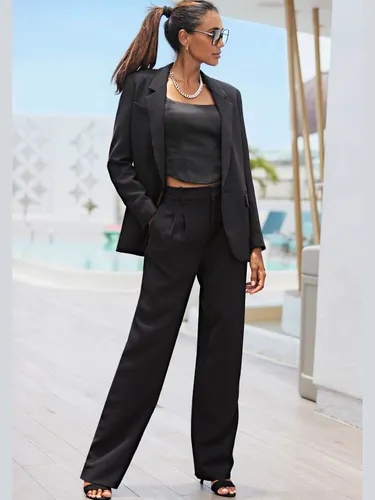 Blazer long blazer avec col à revers - LASCANA - Modalova