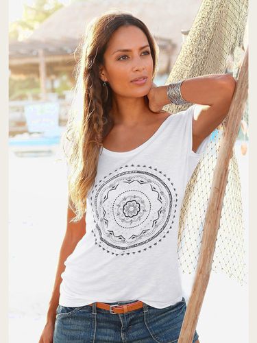 T-shirt de plage t-shirt avec imprimé tendance devant - LASCANA - Modalova