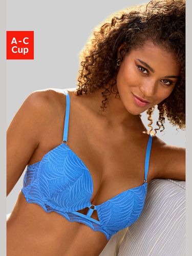 Soutien-gorge push-up tendance avec dentelle graphique sur les bonnets et bande sous poitrine plus large - LASCANA - Modalova