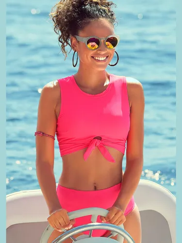 Bas de maillot de bain taille haute coloris unis tendance - Venice Beach - Modalova