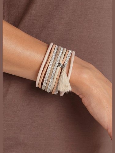 Bracelet bandes multi-rangées avec houppe - - LASCANA - Modalova