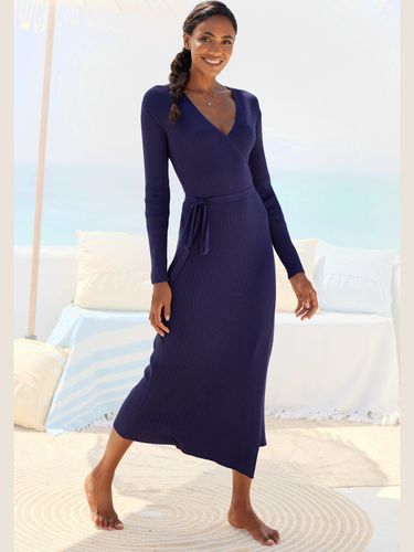 Robe longue cache-cœur en tricot - LASCANA - Modalova