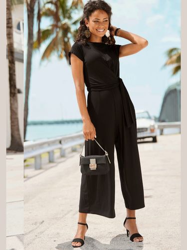 Combinaison pantalon large encolure ronde avec fermeture boutonnée au dos - LASCANA - Modalova