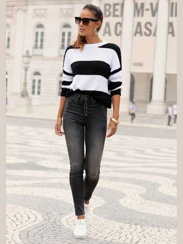 Jean taille haute jegging taille haute avec boutons - LASCANA - Modalova