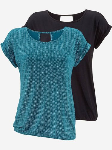 T-shirt à manches courtes découpe tendance dans le cou - - LASCANA - Modalova