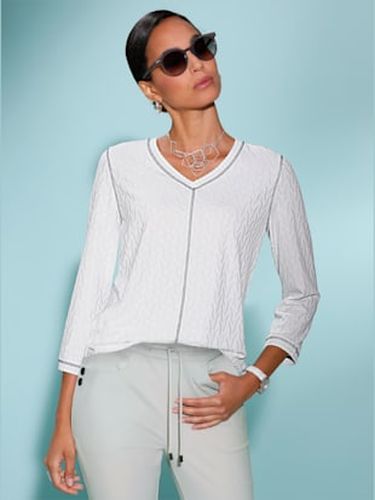 T-shirt en v jacquard en jersey tendance - Creation L - Modalova