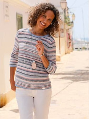 Pull à rayures 65% coton - Collection L - Modalova