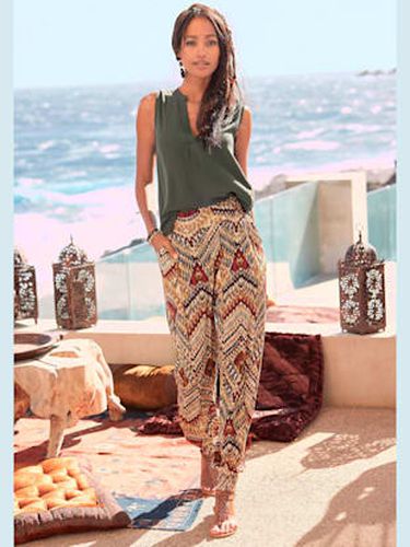 Pantalon en jersey pantalon d'été léger avec imprimé ethnique - LASCANA - Modalova
