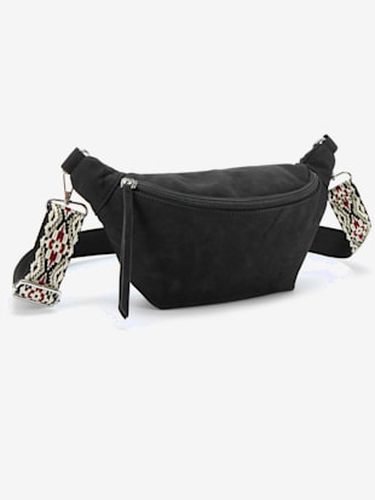 Sac banane tendance en matière douce avec petites poches intérieures et ceinture en tissu - Vivance - Modalova