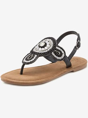 Tongs sandales avec petites pierres fantaisie et perles décoratives - LASCANA - Modalova
