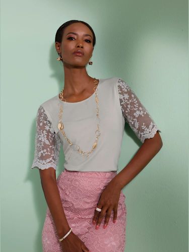 T-shirt à manches courtes viscose - Creation L - Modalova