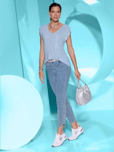 Pull à encolure en v viscose - Creation L - Modalova