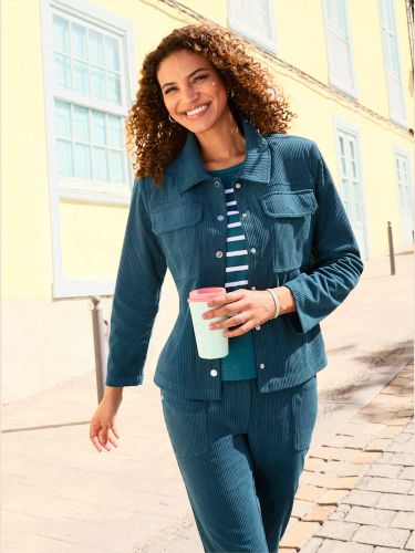 Veste en velours côtelé qualité velours très douce - Collection L - Modalova