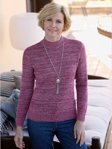 Pull fil bouclé ultra-doux col cheminé finitions côtelées - Witt - Modalova