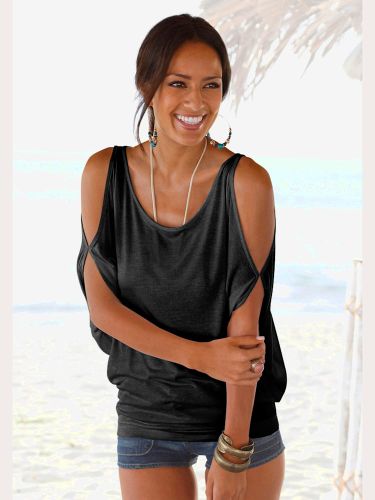 T-shirt de plage coupe affinante, fentes aux manches - LASCANA - Modalova