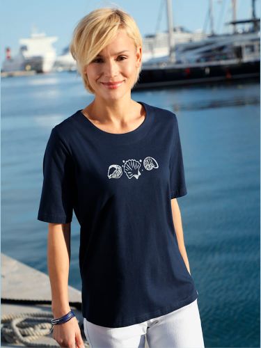 T-shirt manches courtes col rond imprimé coquillages - Witt - Modalova