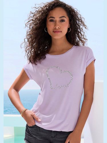 T-shirt à manches courtes imprimé cœur - LASCANA - Modalova