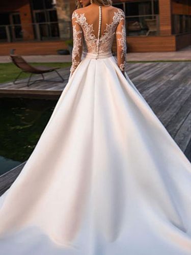 Robe de mariée; Robe de mariée manche longue - milanoo.com - Modalova