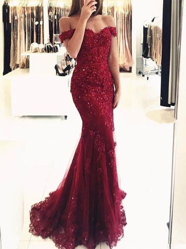 Robe de soirée sirène verte foncé en tulle bustier pailletes laçage sur dos à traîne Robe cérémonie - milanoo.com - Modalova