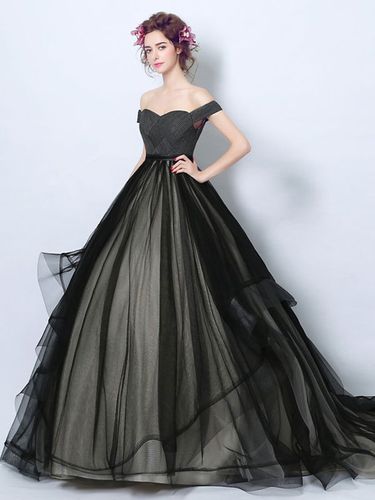 Robes de mariée gothique Robe de princesse silhouette sans manches Robe royale en dentelle robe de mariée - milanoo.com - Modalova