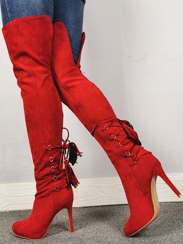 Cuissardes Cuissardes à bout pointu et fermeture éclair à talons hauts - milanoo.com - Modalova