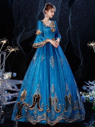 Robe de costume rétro victorienne rococo en dentelle royal - milanoo.com - Modalova