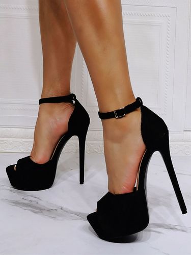 Talons hauts sandales sexy sandales micro en daim supérieur peep toe talon talon talon haut talon talon talon talon talon - milanoo.com - Modalova