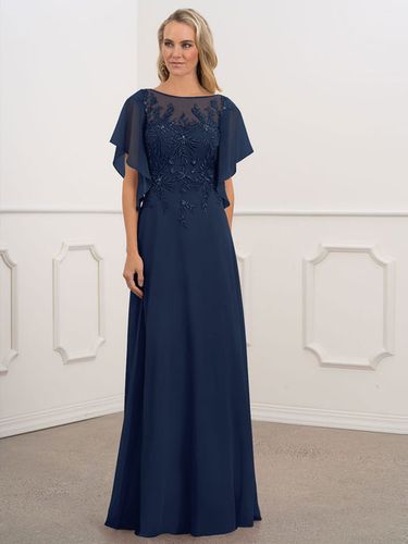 Robe de mère de mariée col bateau manche courte robes d'invité de mariage Cadeau pour maman - milanoo.com - Modalova